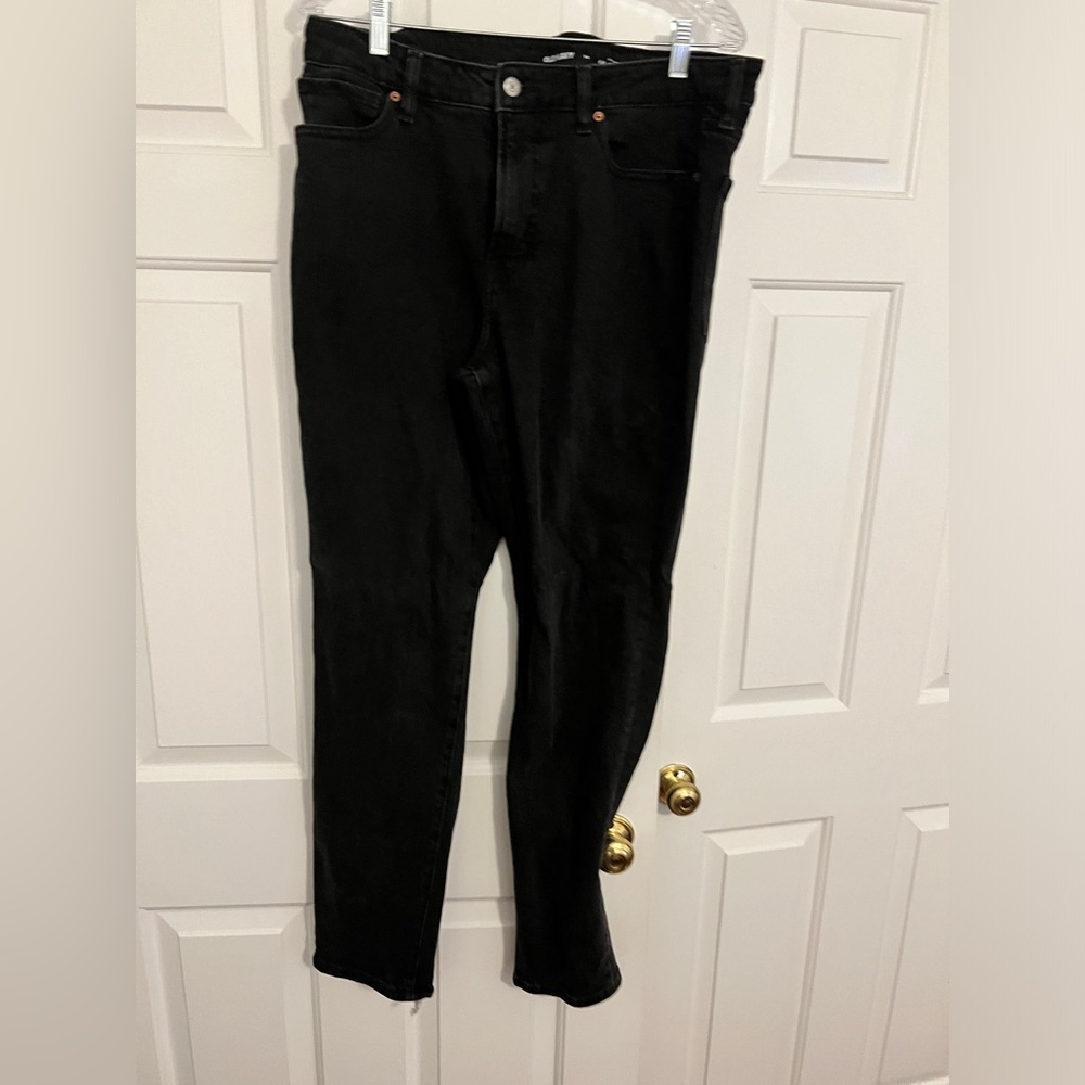 High rise straight black jeans